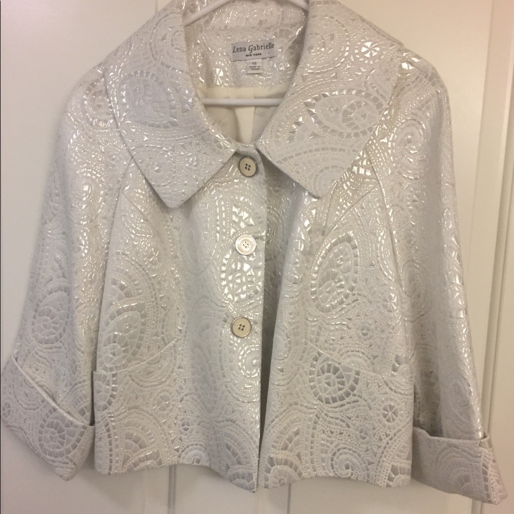 White with Silver dressy jacket